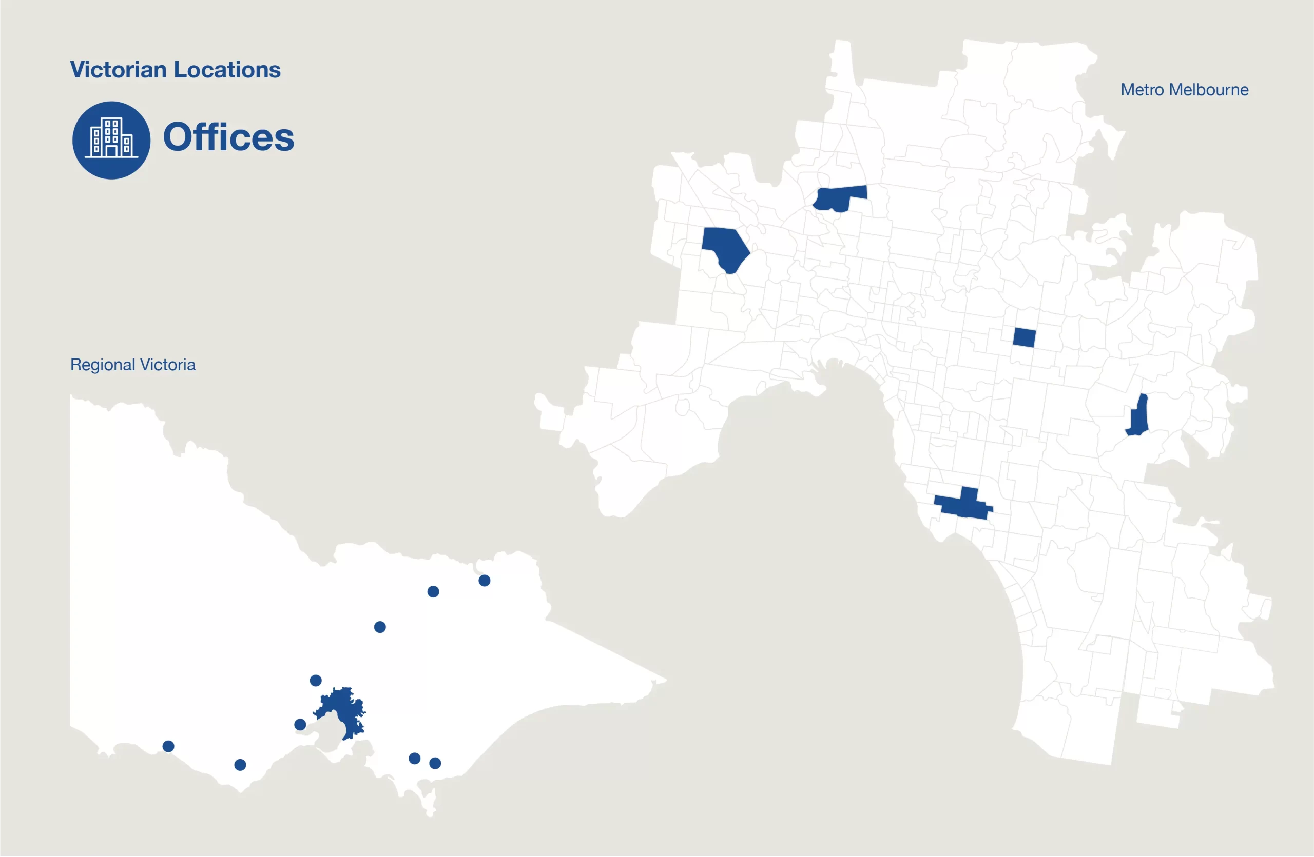 Victoria Offices Services Map